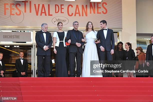 Producer Brahim Chioua, actress Lea Seydoux, director Abdellatif Kechiche, actors Adele Exarchopoulos and Jeremie Laheurte attend the Zulu' Premiere...