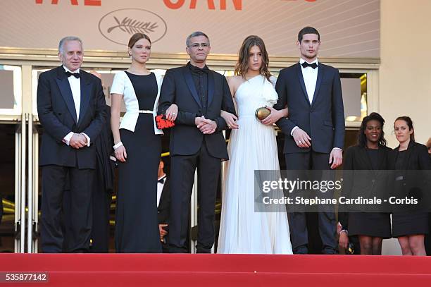 Producer Brahim Chioua, actress Lea Seydoux, director Abdellatif Kechiche, actors Adele Exarchopoulos and Jeremie Laheurte attend the Zulu' Premiere...