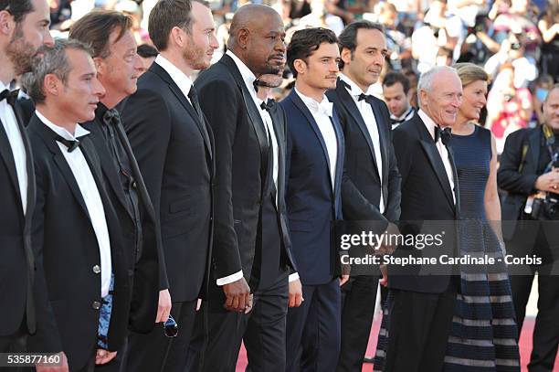 Richard Granpierre, Conrad Kemp, Forest Whitaker, Orlando Bloom, Alexandre Desplat attend the Zulu' Premiere And Closing Ceremony during the 66th...