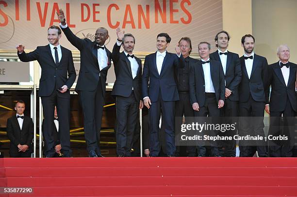 Actors Conrad Kemp, Forest Whitaker and Orlando Bloom, producer Richard Grandpierre, writer Caryl Ferey and composer Alexandre Desplat attend the...