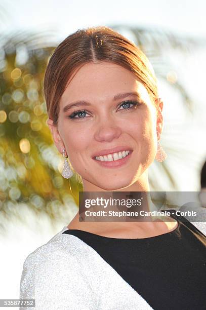 Actress Lea Seydoux, Director Abdellatif Kechiche and Adele Exarchopoulos pose with the 'Palme d'Or' for 'La Vie D'adele' at the 'Palme D'Or Winners...