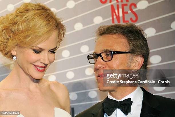 Nicole Kidman and Christoph Waltz attend the 'Palme D'Or Winners dinner' during the 66th Cannes International Film Festival.
