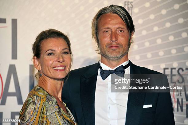 Hanne Jacobsen and Mads Mikkelsen attend the 'Palme D'Or Winners dinner' during the 66th Cannes International Film Festival.