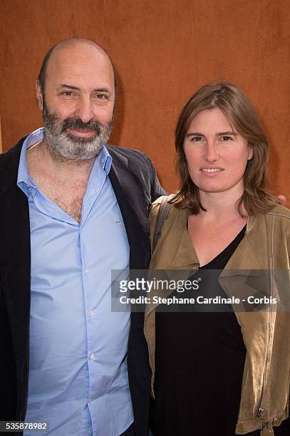 Cedric Klapisch and Lola Doillon attend Roland Garros Tennis French Open 2013.