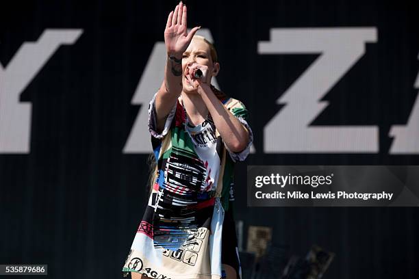 Iggy Azalea performs on stage at Powderham Castle on May 29, 2016 in Exeter, England.