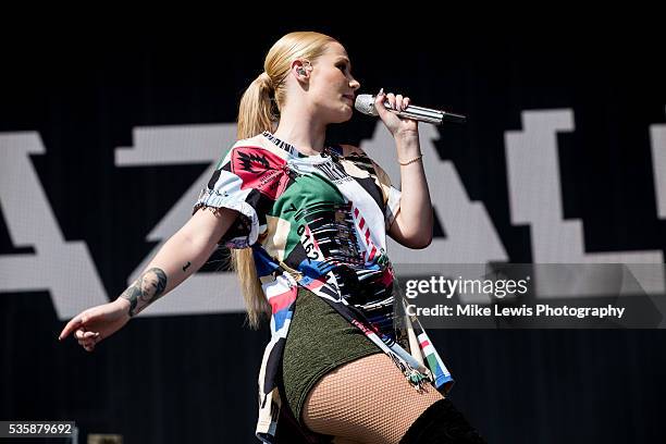 Iggy Azalea performs on stage at Powderham Castle on May 29, 2016 in Exeter, England.