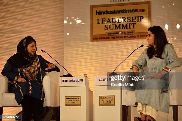 Mehbooba Mufti Sayeed, President of the Jammu & Kashmir Peoples Democratic Party, speaking at Hindustan Times Leadership Summit 2015 on December 5,...