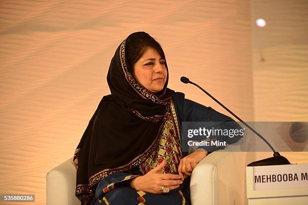 Mehbooba Mufti Sayeed, President of the Jammu & Kashmir Peoples Democratic Party, speaking at Hindustan Times Leadership Summit 2015 on December 5,...