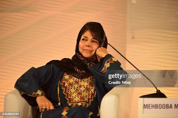 Mehbooba Mufti Sayeed, President of the Jammu & Kashmir Peoples Democratic Party, speaking at Hindustan Times Leadership Summit 2015 on December 5,...