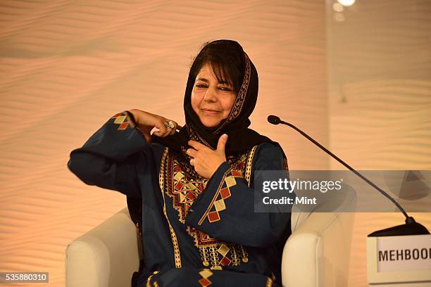 Mehbooba Mufti Sayeed, President of the Jammu & Kashmir Peoples Democratic Party, speaking at Hindustan Times Leadership Summit 2015 on December 5,...