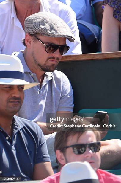 Leonardo Di Caprio attends Roland Garros Tennis French Open 2013.