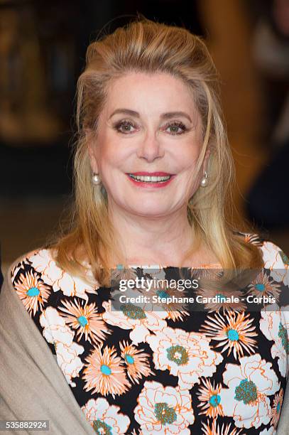 Actress Catherine Deneuve attends 'Monsters University' Paris movie premiere, held at La Sorbonne, in Paris