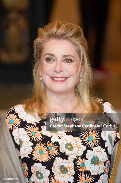 Actress Catherine Deneuve attends 'Monsters University' Paris movie premiere, held at La Sorbonne, in Paris