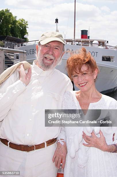 Jean-Pierre Marielle and his Wife Agathe Natanson attend the 3th White Brunch by Yachts de Paris and La petite Maison de Nicole, in Paris.