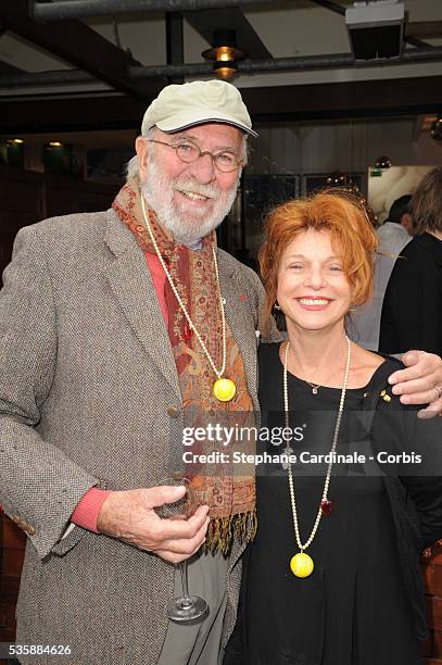 Jean Pierre Marielle with his wife Agathe Natanson at Roland Garros Village.