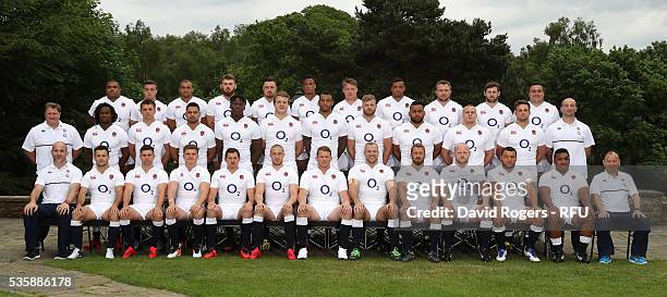 The England squad for the 2016 Summer Tour of Australia Front row Paul Gustard, defence coach, Danny Care, Ben Youngs, Owen Farrell, Alex Goode, Mike...