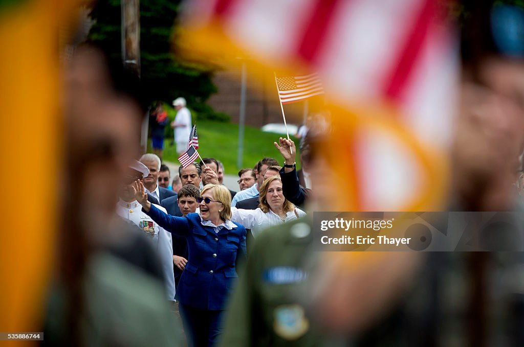 HIllary Clinton Attends Memorial Day Parade In Chappaqua, New York