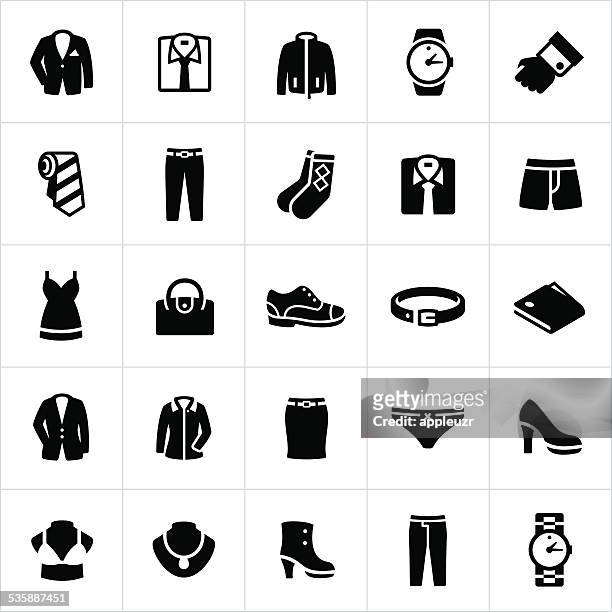 mens and womans formal wear icons - formal shirt stock illustrations