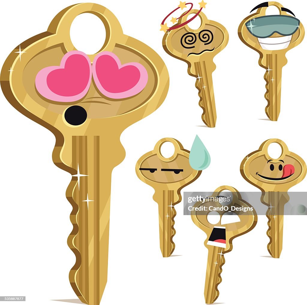 Key Cartoon Set A High-Res Vector Graphic - Getty Images