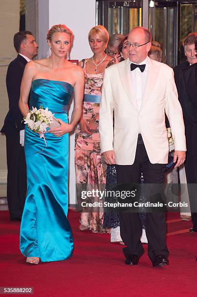 Prince Albert II of Monaco and Princess Charlene of Monaco attend the 65th Monaco Red Cross Ball Gala at Sporting Monte-Carlo, in Monaco.