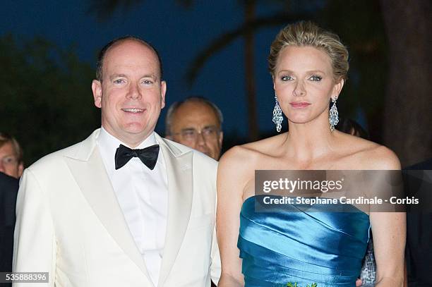 Prince Albert II of Monaco and Princesse Charlene of Monaco attend the 65th Monaco Red Cross Ball Gala at Sporting Monte-Carlo, in Monaco.