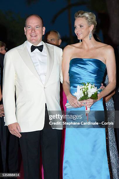 Prince Albert II of Monaco and Princesse Charlene of Monaco attend the 65th Monaco Red Cross Ball Gala at Sporting Monte-Carlo, in Monaco.