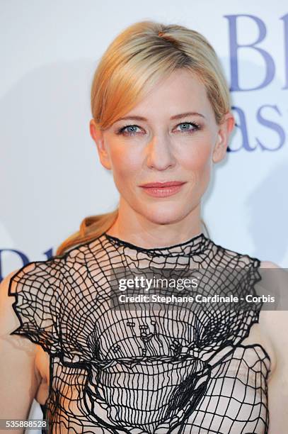 Actress Cate Blanchett attends the 'Blue Jasmine' Paris premiere at UGC Cine Cite Bercy on August 27, 2013 in Paris