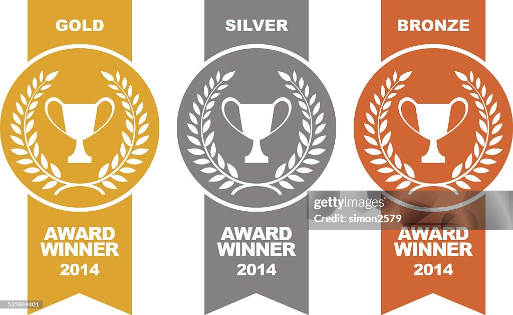 Oro, argento e bronzo premio medaglie