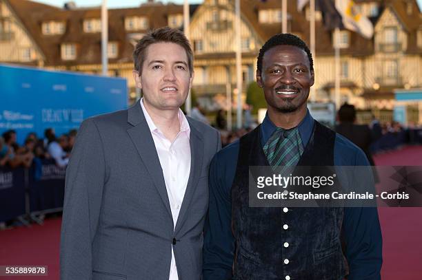 Tishuan Scott and Chris Eska attend the premiere of the movie 'Joe' during the 39th Deauville American Film Festival, in Deauville.
