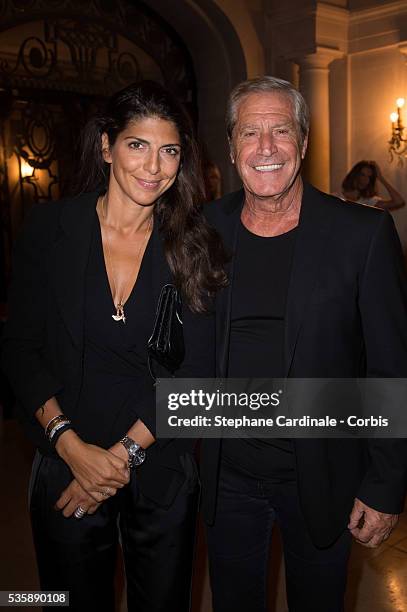 Jean-Claude Darmon and Hoda Roche attend Lui Magazine Launch Party, held at Foch Avenue in Paris.