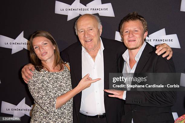 Michel Piccoli with his daughter Missia and his son Inord attend the Retrospective of Michel Piccoli at La Cinematheque, in Paris.