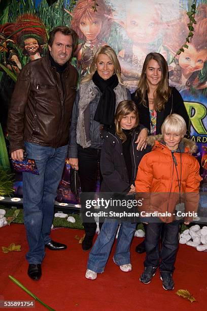 Christophe Lambert, Marie Sara and their childrens attend the "Arthur and the Revenge of Maltazard" Paris premiere at Cinema Gaumont Marignan.