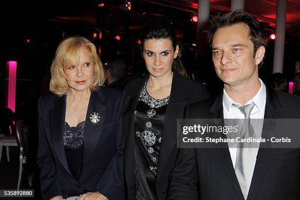 Sylvie Vartan, Alexandra Pastor and David Hallyday attend Fashion Dinner For AIDS at Pavillon d'Armenonville in Paris.