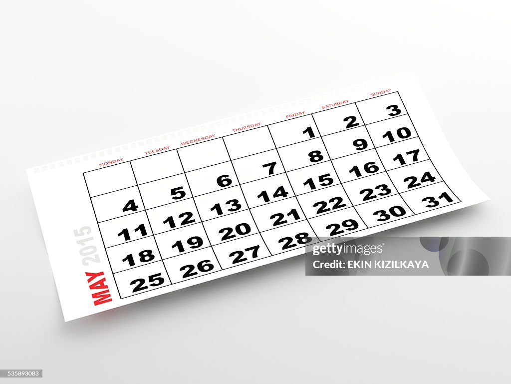 May 2015 calendar