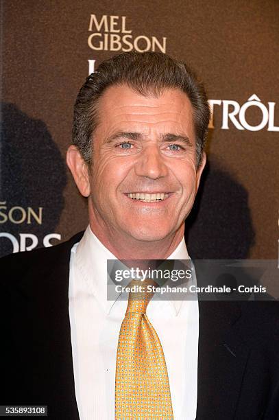 Mel Gibson attends the Premiere of "Edge Of Darkness" in Paris.