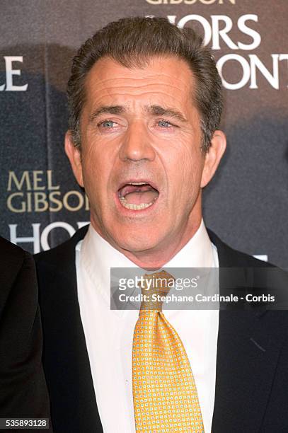 Mel Gibson attends the Premiere of "Edge Of Darkness" in Paris.