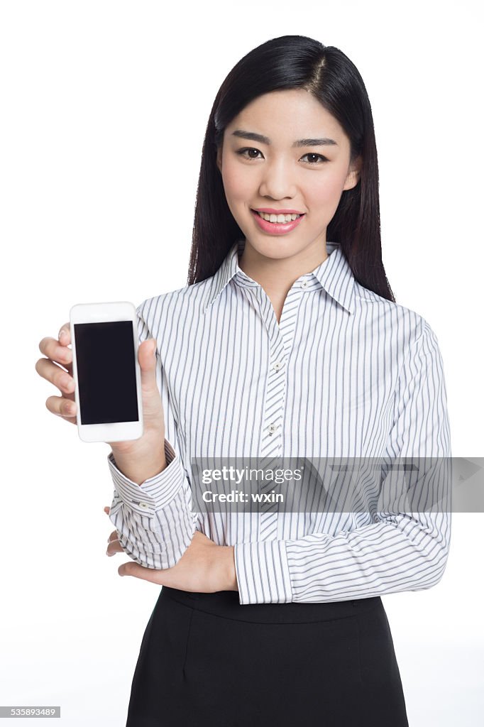 Young happy business woman, chinese