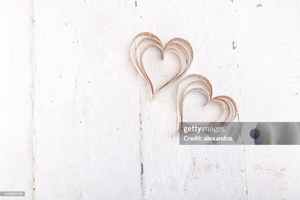 Heart-shaped cutout St Valentines hearts