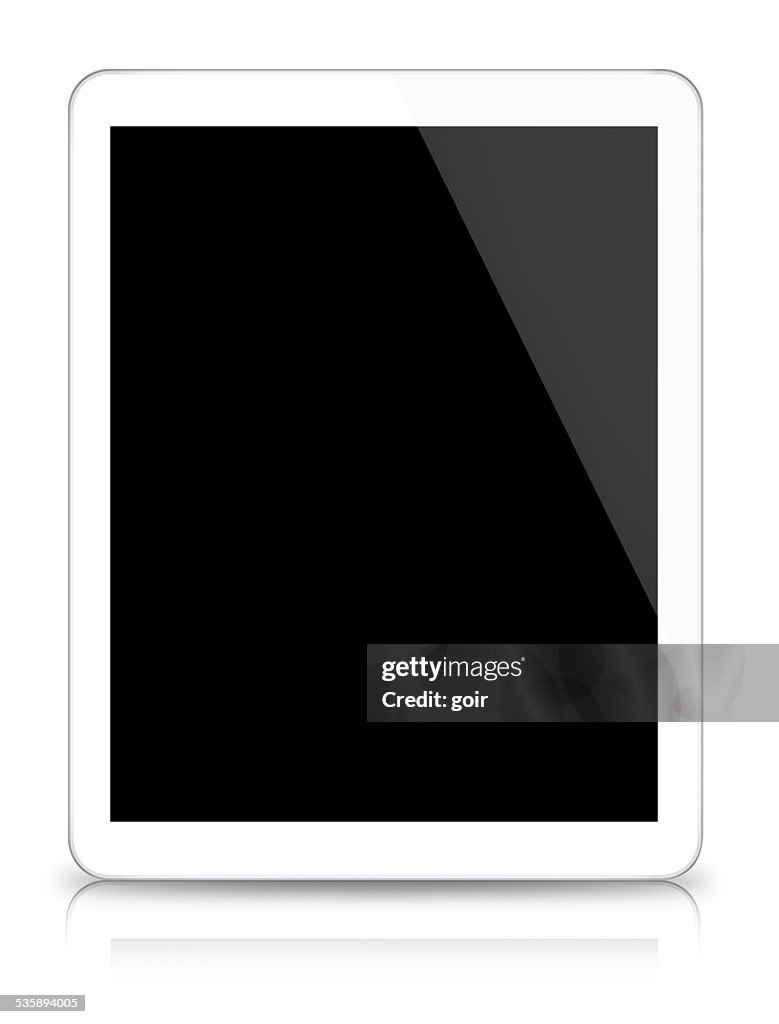 Digital tablet on white background