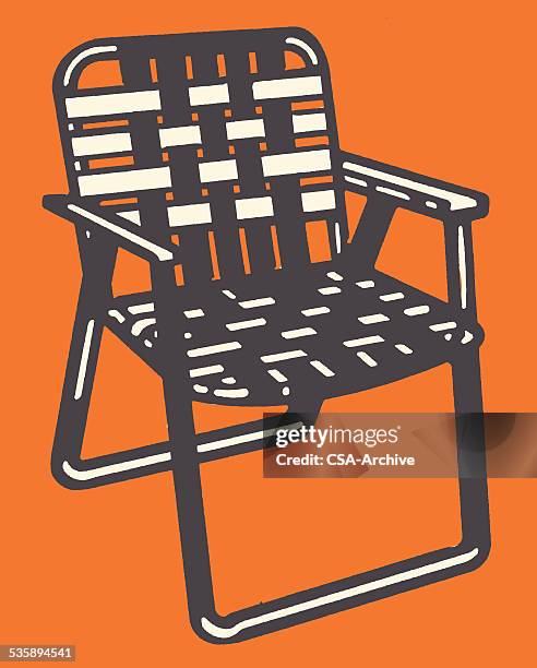 woven lawn chair - outdoor chair stock illustrations