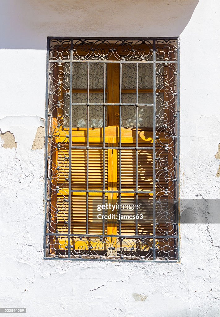 Haus Fenster mit Bügeleisen und bars