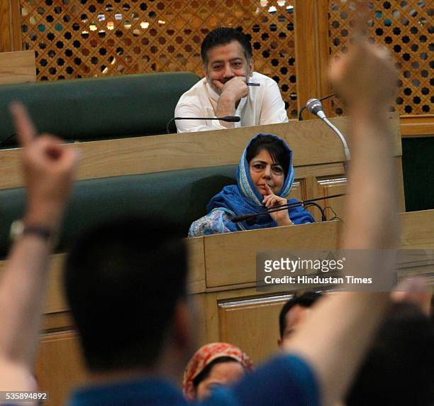 Jammu And Kashmir Chief Minister Mehbooba Mufti Sayeed during the Budget Session at Assembly on May 30, 2016 in Srinagar, India. Jammu And Kashmir...