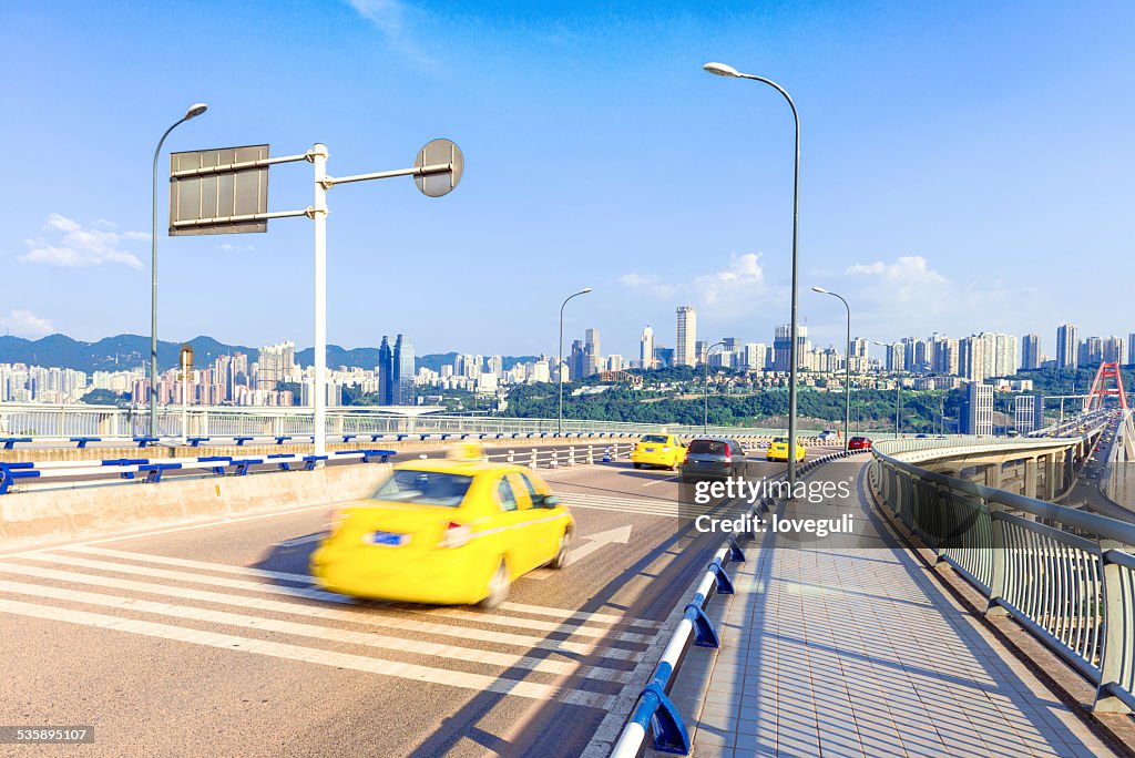 Construction site in modern city and skyline