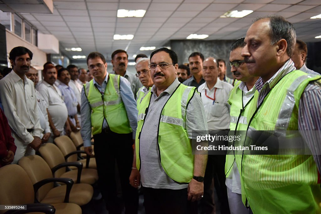 Union Health Minister JP Nadda Participates In Cleanliness Drive At AIIMS
