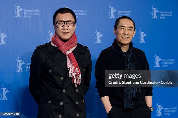 Director Zhang Yimou and actor Sun Honglei at the photo call of "San Qiang Pai An Jing Qi" during the 60th Berlin International Film Festival.