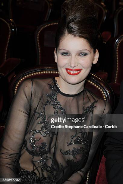 Laetitia Casta attends the 35th Cesar awards ceremony, held at the Chatelet theater in Paris.