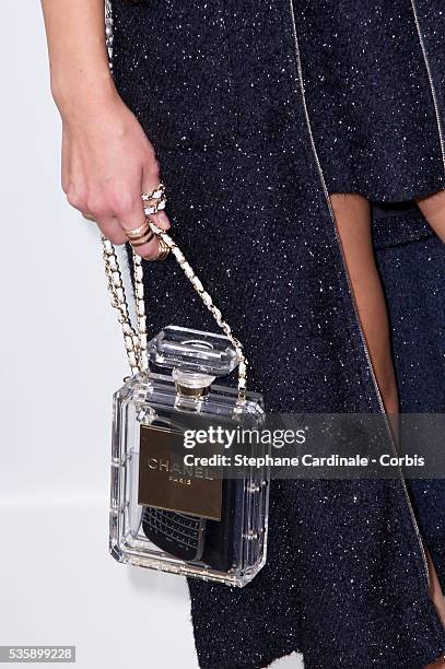 Sac de Miroslava Duma attends Chanel show, as part of the Paris Fashion Week Womenswear Spring/Summer 2014, at the Grand Palais in Paris.