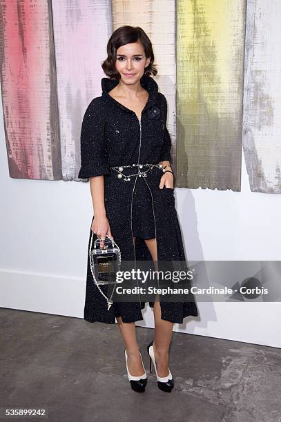 Miroslava Duma attends Chanel show, as part of the Paris Fashion Week Womenswear Spring/Summer 2014, at the Grand Palais in Paris.