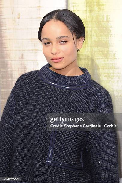 Zoe Kravitz attends Chanel show, as part of the Paris Fashion Week Womenswear Spring/Summer 2014, at the Grand Palais in Paris.