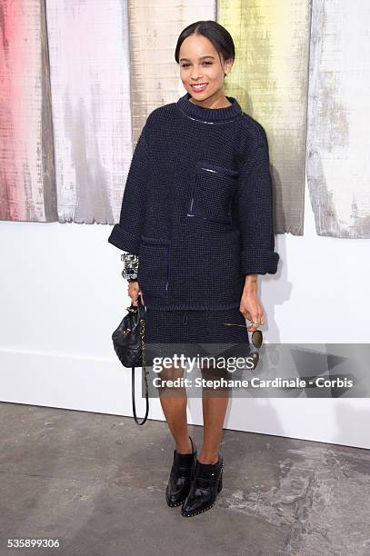 Zoe Kravitz attends Chanel show, as part of the Paris Fashion Week Womenswear Spring/Summer 2014, at the Grand Palais in Paris.